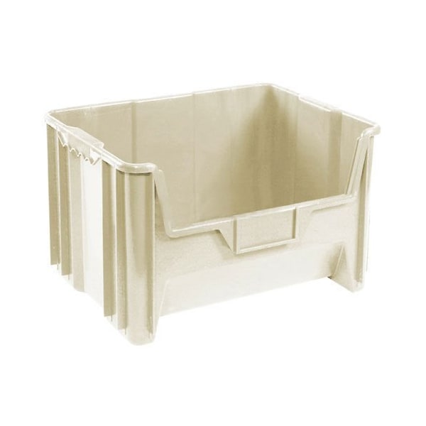 Storage Bin, Plastic, Tan, 19-7/8 in W